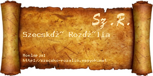 Szecskó Rozália névjegykártya