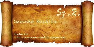 Szecskó Rozália névjegykártya