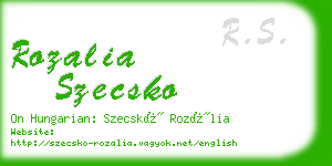 rozalia szecsko business card